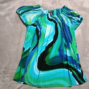 Valerie Stevens Blue and Green Blouse